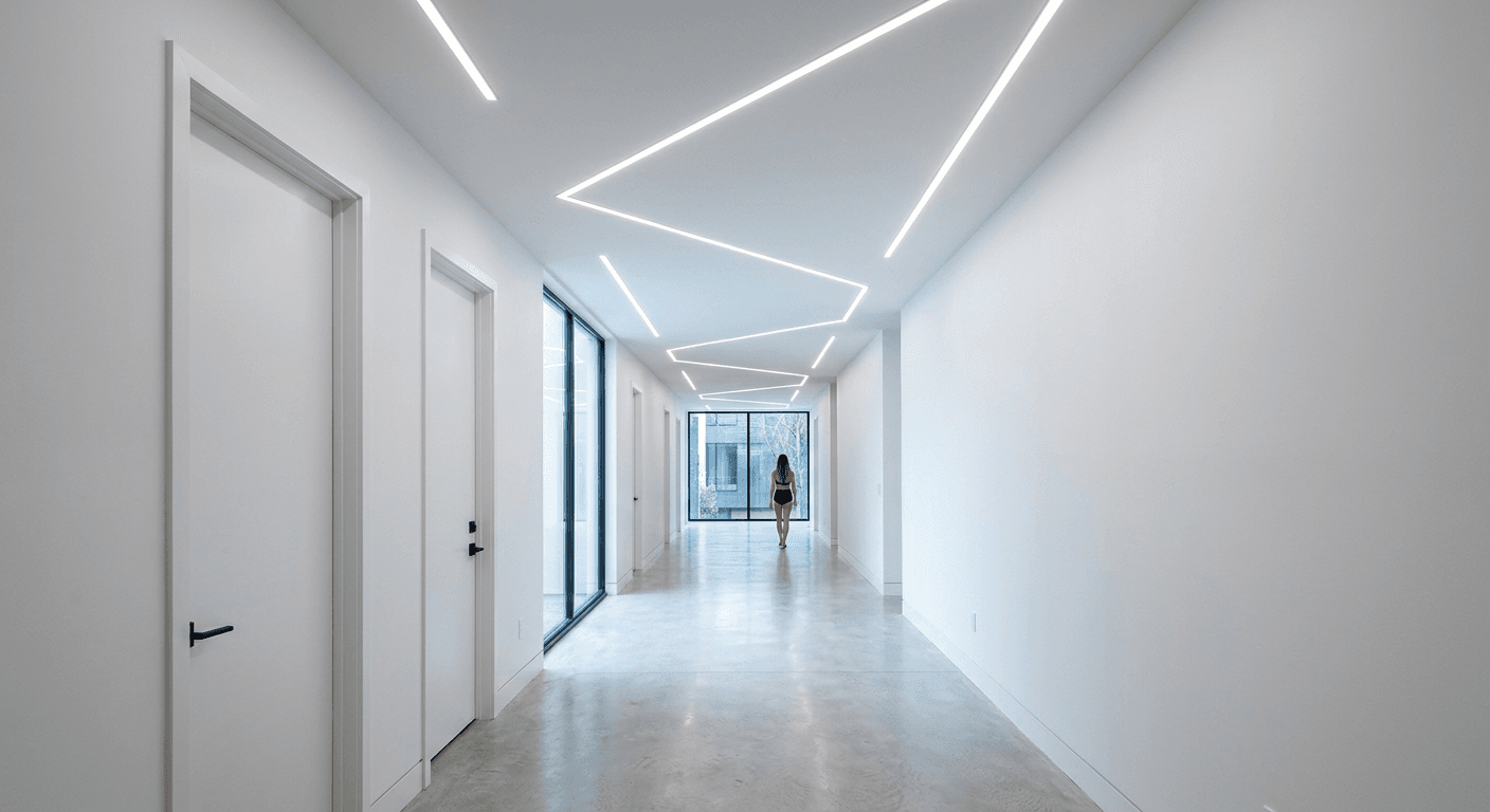 Imagem ilustrativa: Linhas de LED no forro